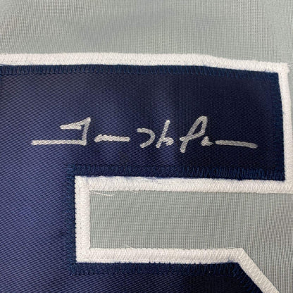 Framed Autographed/Signed Trevor Hoffman 33x42 San Diego Grey Baseball Jersey JSA COA