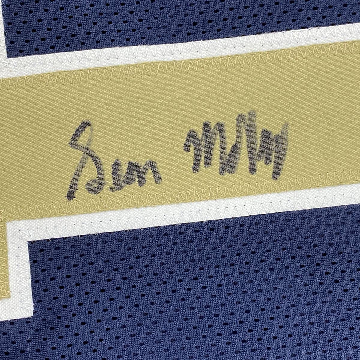 Framed Autographed/Signed Sean McVay 33x42 Los Angeles LA Dark Blue Football Jersey Beckett BAS COA
