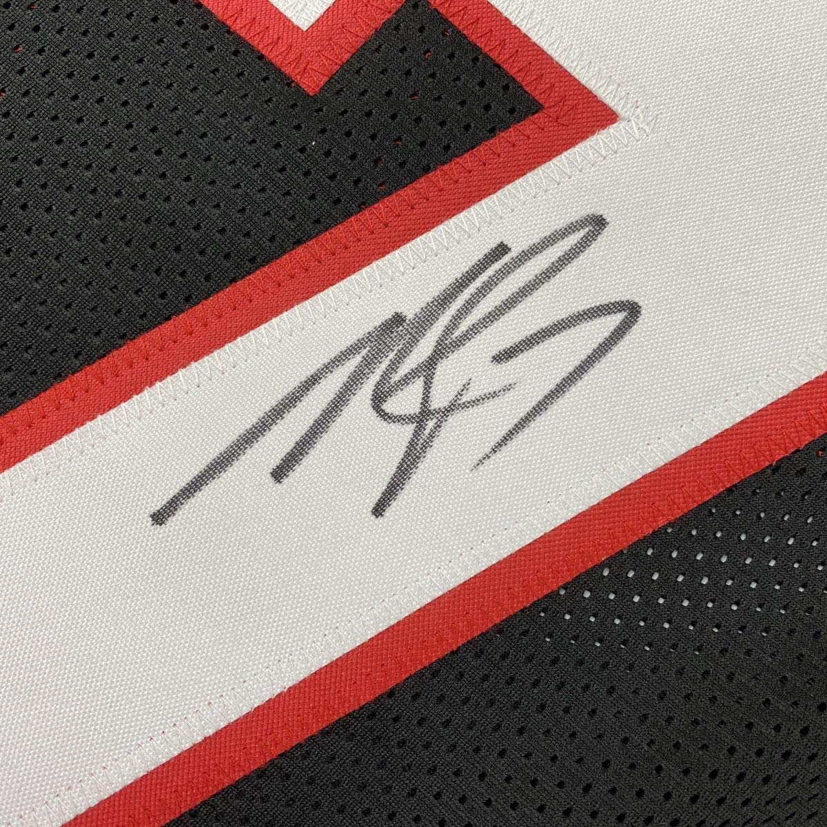 Autographed/Signed Michael Mike Vick Atlanta Retro Black Football Jersey JSA COA