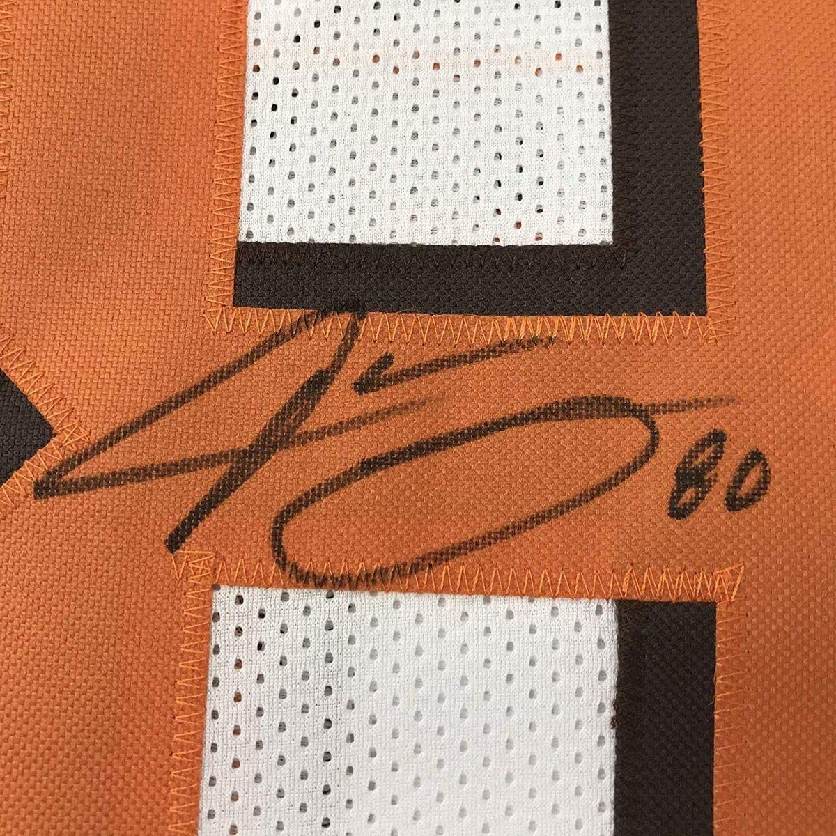 Framed Autographed/Signed Jarvis Landry 33x42 Cleveland White Football Jersey JSA COA
