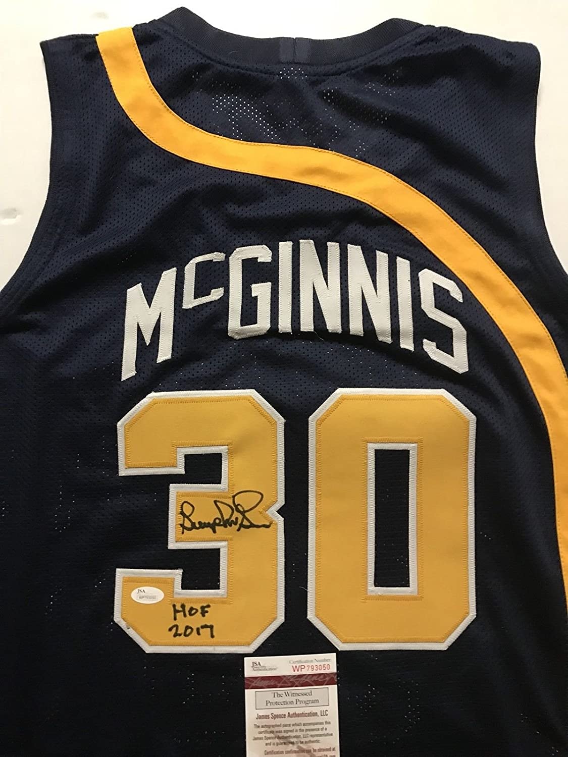 Autographed/Signed George McGinnis"HOF 17" Indiana Blue Basketball Jersey JSA COA