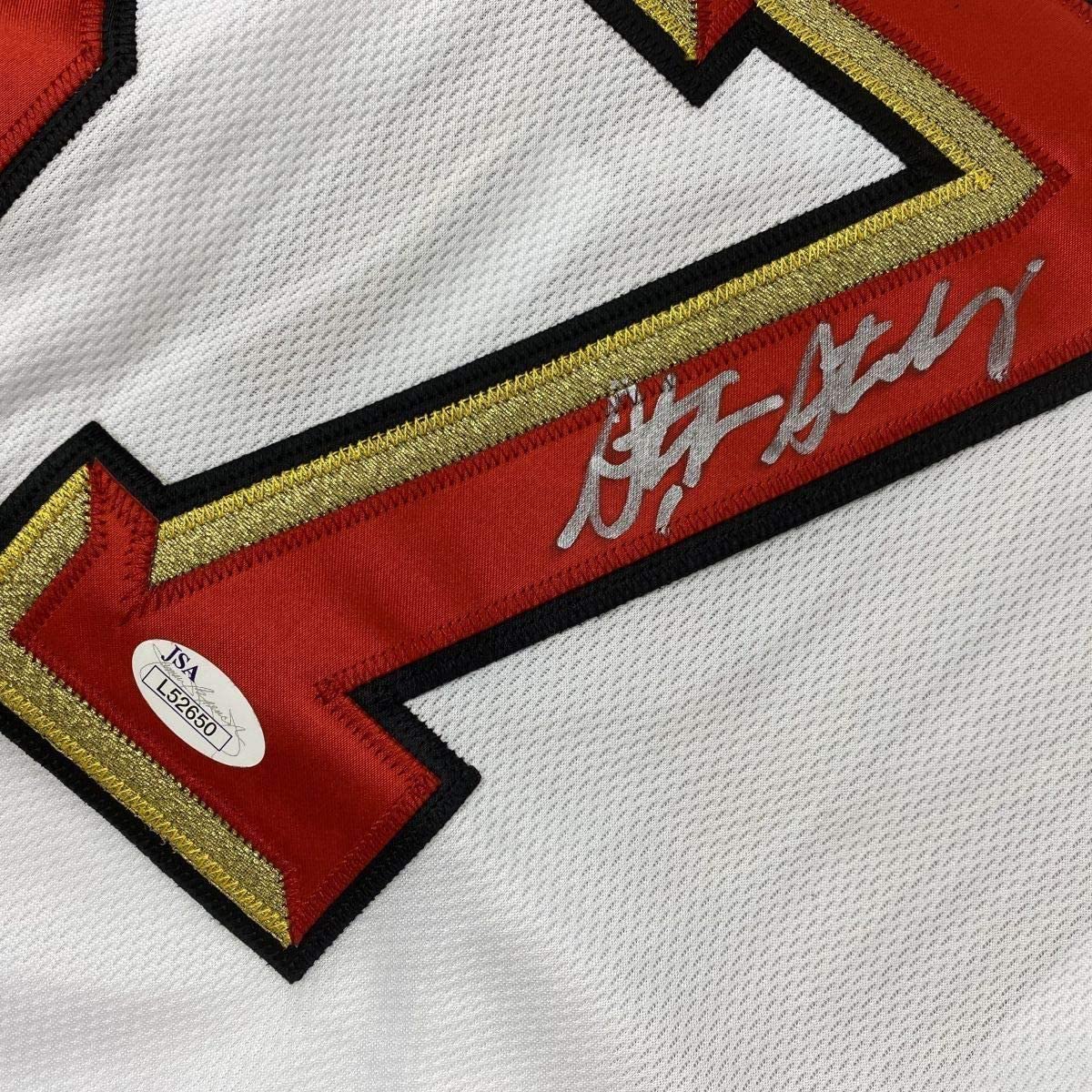 Framed Autographed/Signed Stephen Strasburg 33x42 Washington White Baseball Jersey JSA COA Holo Only