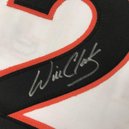 Framed Autographed/Signed Will Clark 33x42 San Francisco White Baseball Jersey Beckett BAS COA