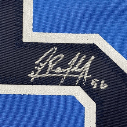 Framed Autographed/Signed Randy Arozarena 33x42 Tampa Bay Light Blue Baseball Jersey JSA COA
