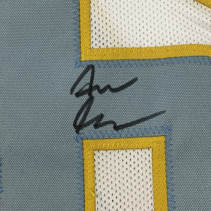 Framed Autographed/Signed Asante Samuel Jr. 33x42 Los Angeles LA White Football Jersey JSA COA