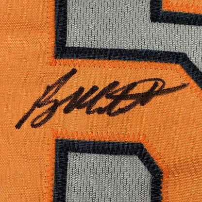 Framed Autographed/Signed Ryan Mountcastle 33x42 Baltimore Grey Baseball Jersey Beckett BAS COA