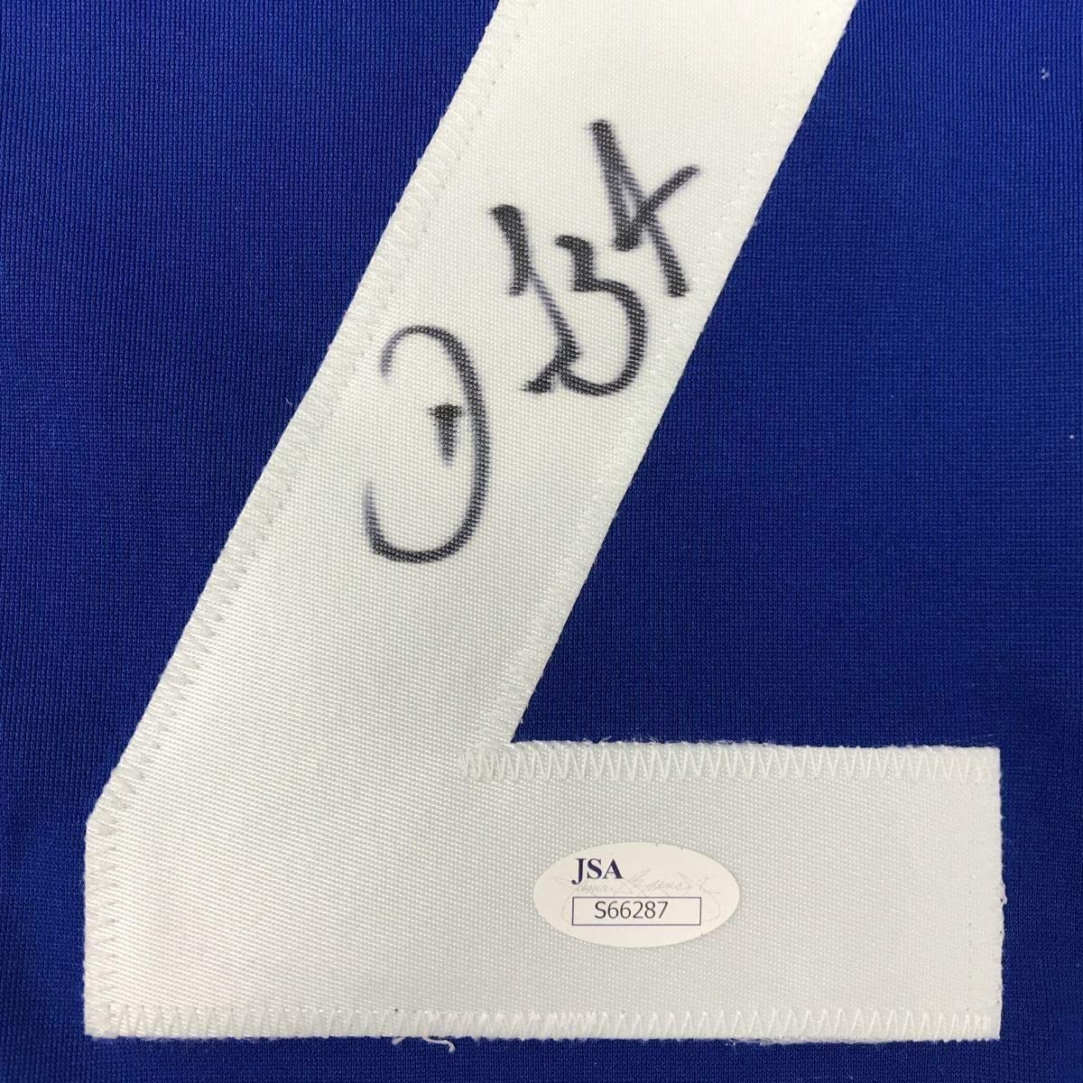 Framed Autographed/Signed Daniel Sedin 33x42 Vancouver Blue Hockey Jersey JSA COA Holo Only