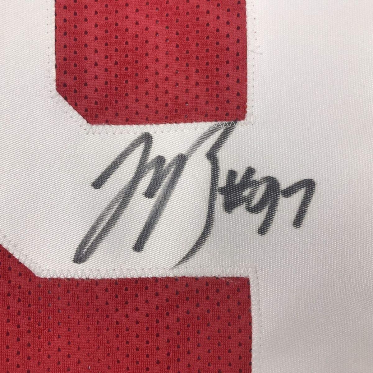 Framed Autographed/Signed Joey Bosa 33x42 Ohio State Red College Football Jersey Beckett BAS COA