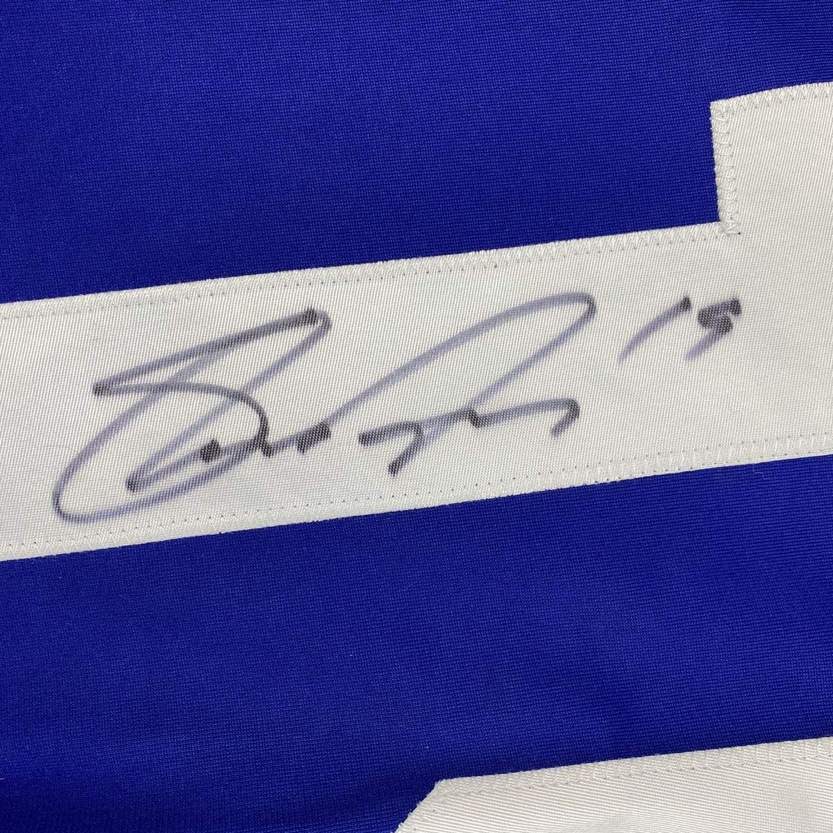 Framed Autographed/Signed Shane Doan 33x42 Winnipeg Blue Hockey Jersey Beckett BAS COA