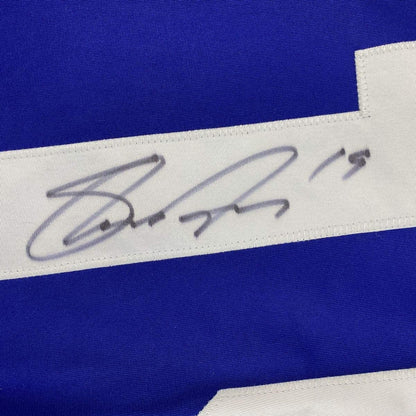 Framed Autographed/Signed Shane Doan 33x42 Winnipeg Blue Hockey Jersey Beckett BAS COA