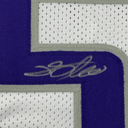 Framed Autographed/Signed De'Aaron Fox 35x39 Sacramento White Basketball Jersey BAS COA