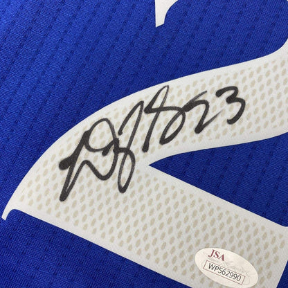 Framed Autographed/Signed Draymond Green 33x42 Golden State Blue Basketball Jersey JSA COA