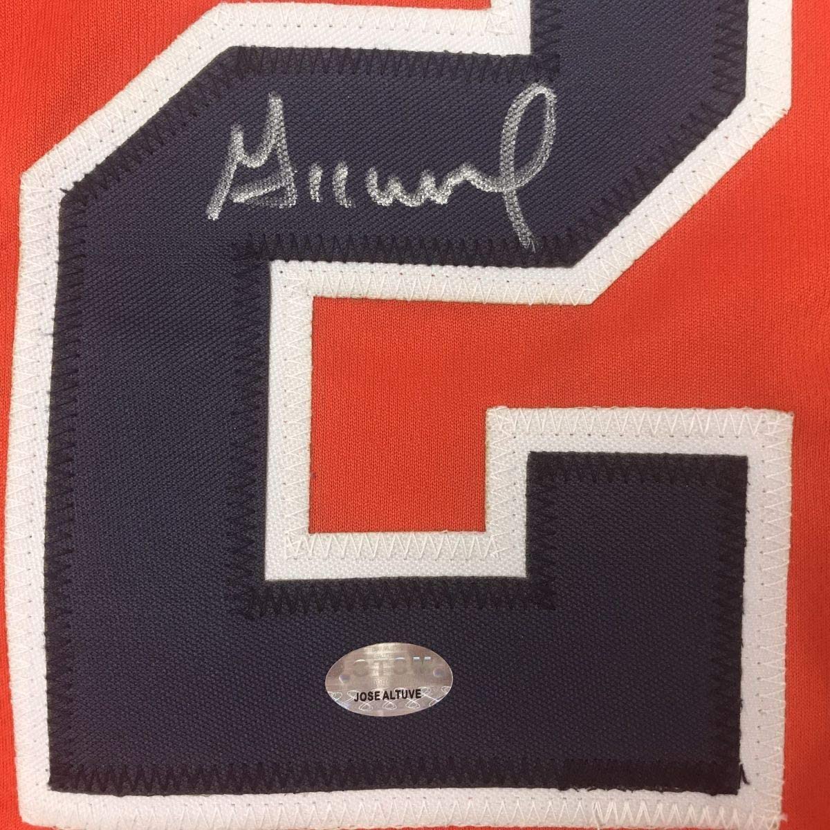 Framed Autographed/Signed Jose Altuve 33x42 Houston Orange Baseball Jersey GTSM COA Holo Only