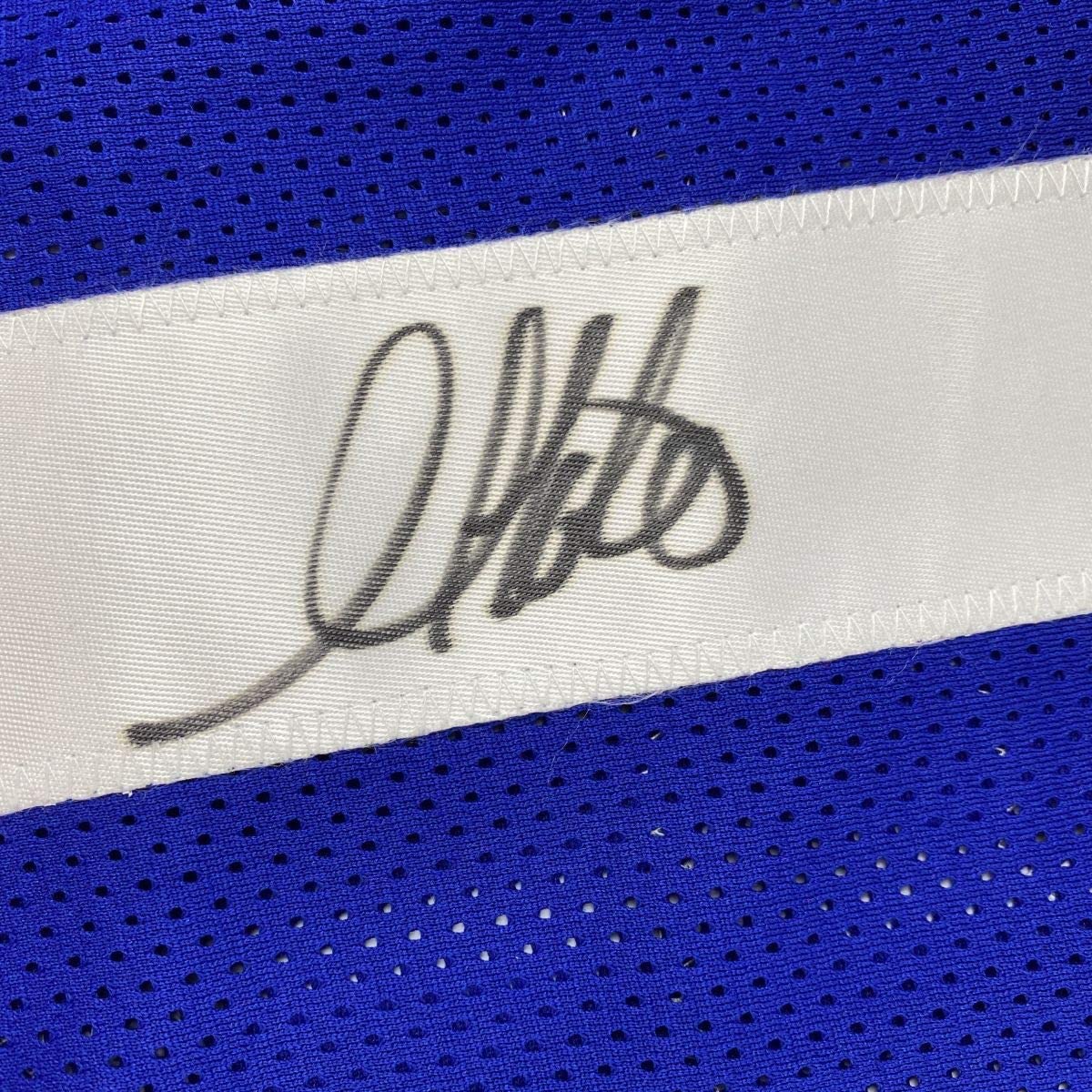 Framed Autographed/Signed Golden Tate III 33x42 New York Blue Football Jersey PSA/DNA COA