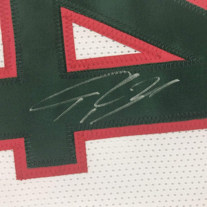 Framed Autographed/Signed Giannis Antetokounmpo 33x42 Milwaukee Retro White Basketball Jersey PSA/DNA COA