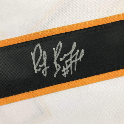 Framed Autographed/Signed Ray Bourque 33x42 Boston White Hockey Jersey JSA COA