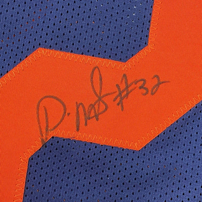 Autographed/Signed David Montgomery Chicago Retro Blue Football Jersey JSA COA