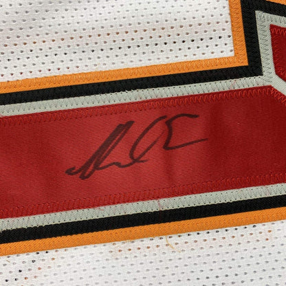 Framed Autographed/Signed Mike Evans 33x42 Tampa Bay White Football Jersey PSA/DNA COA