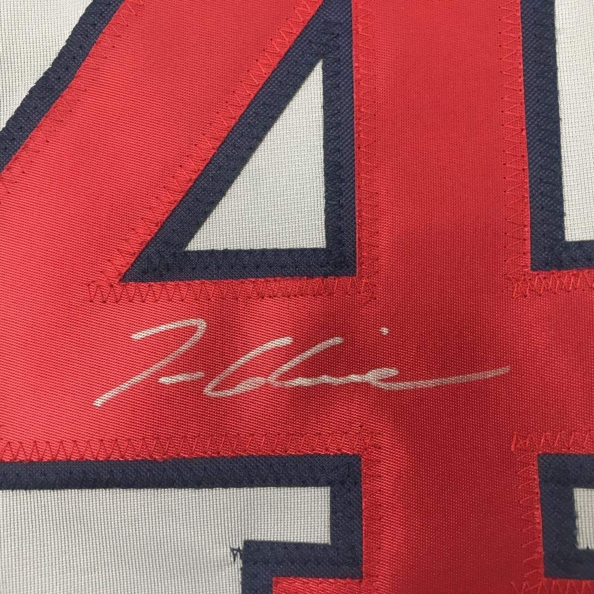Framed Autographed/Signed Tom Glavine 33x42 Atlanta Grey Baseball Jersey JSA COA