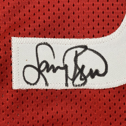 Framed Autographed/Signed Larry Bird 33x42 All-Star Game Red Basketball Jersey Beckett BAS COA