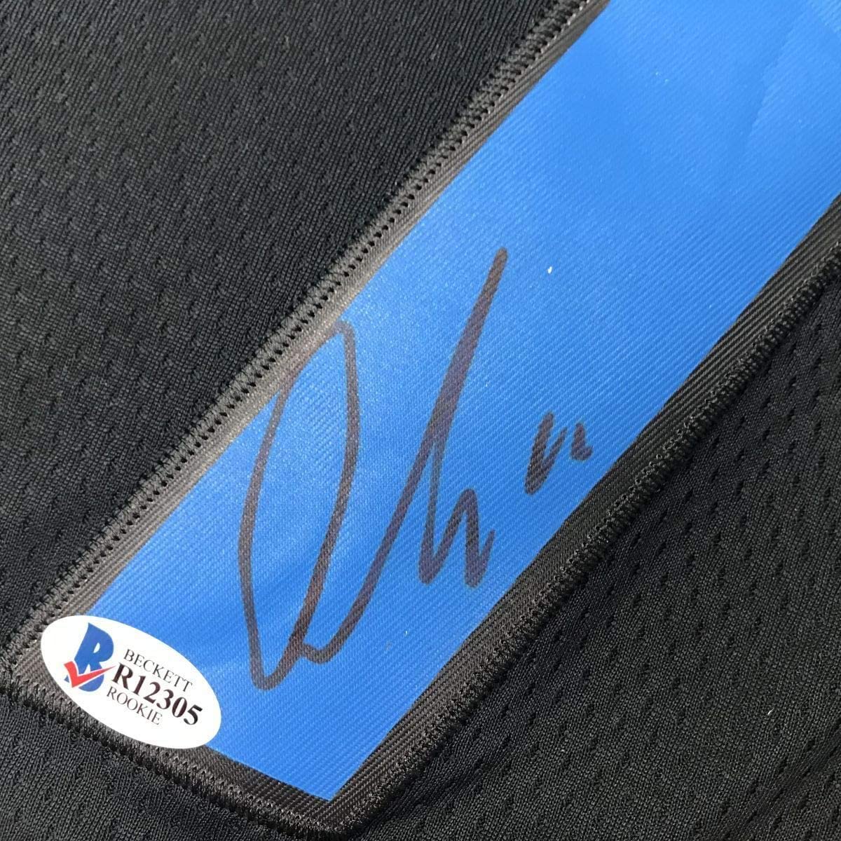 Framed Autographed/Signed Luka Doncic 33x42 Dallas Black Basketball Jersey Beckett BAS COA