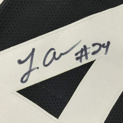Autographed/Signed Johnathan Abram Oakland Black Football Jersey JSA COA