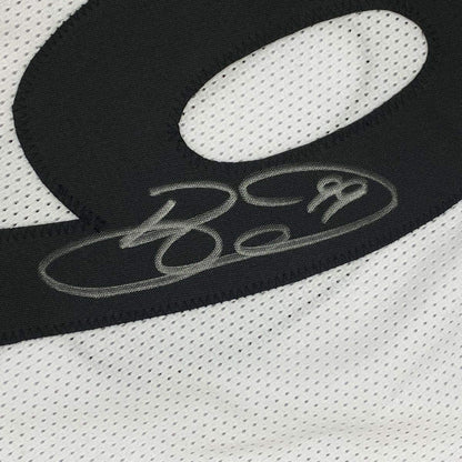 Framed Autographed/Signed Brett Keisel 33x42 Pittsburgh White Football Jersey JSA COA