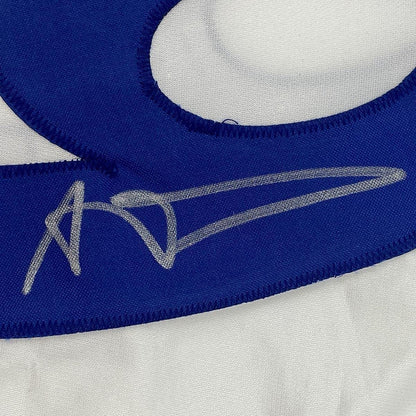 Framed Autographed/Signed Aaron Donald 33x42 Los Angeles LA White Football Jersey JSA COA