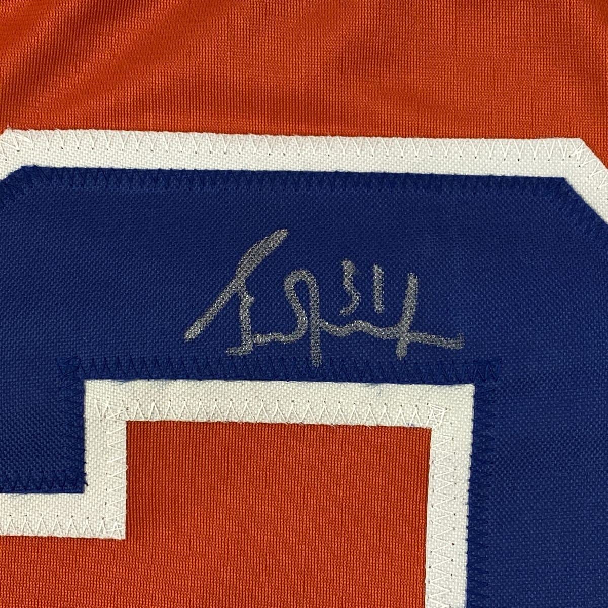 Autographed/Signed Grant Fuhr Edmonton Orange Hockey Jersey JSA COA