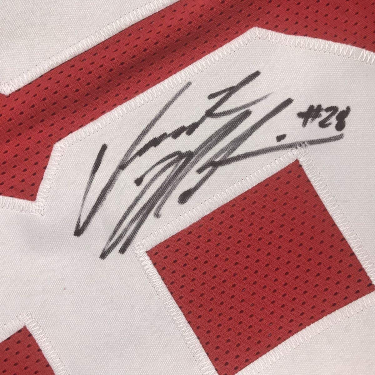 Framed Autographed/Signed Jerick McKinnon 33x42 San Francisco Red Football Jersey Beckett BAS COA