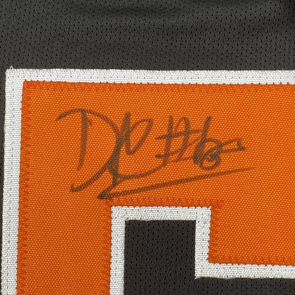 Framed Autographed/Signed David Njoku 33x42 Cleveland Football Black Jersey JSA COA
