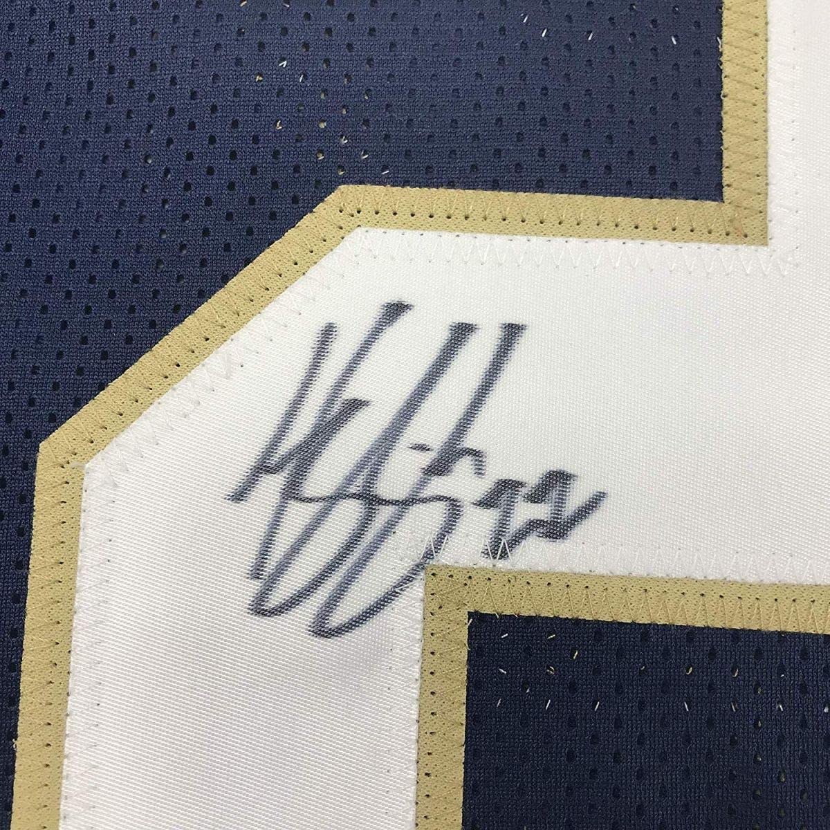 Framed Autographed/Signed Harrison Smith 33x42 Notre Dame Blue College Football Jersey JSA COA