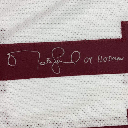 Autographed/Signed Matt Leinart 04 Heisman USC Southen Cal White College Football Jersey JSA COA