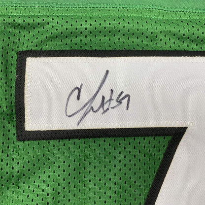 Framed Autographed/Signed CJ C.J. Mosley 33x42 New York Green Football Jersey JSA COA