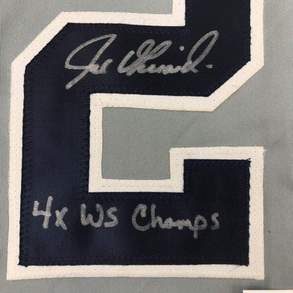 Framed Autographed/Signed Joe Girardi 4x WS Champs 33x42 New York Grey Baseball Jersey JSA COA