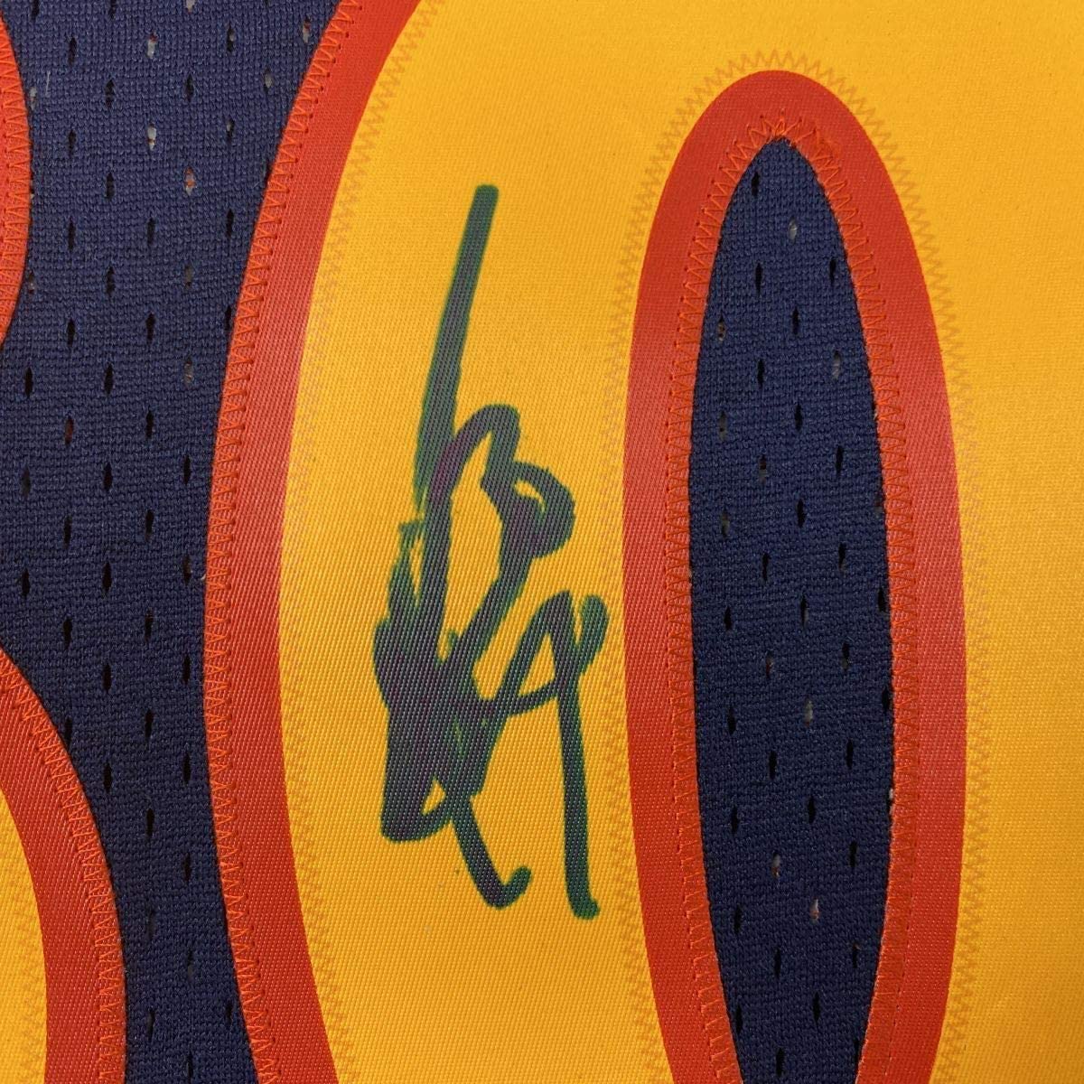 Framed Autographed/Signed Stephen Steph Curry 33x42 Golden State Blue Rookie Basketball Jersey PSA/DNA COA
