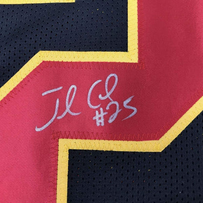 Framed Autographed/Signed Jamaal Charles 33x42 Kansas City Black Football Jersey JSA COA
