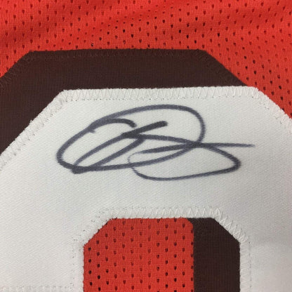 Framed Autographed/Signed Odell Beckham Jr. 33x42 Cleveland Orange Football Jersey JSA COA