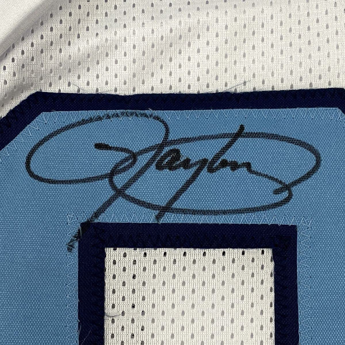 Framed Autographed/Signed Lawrence Taylor 33x42 North Carolina UNC White College Football Jersey JSA COA