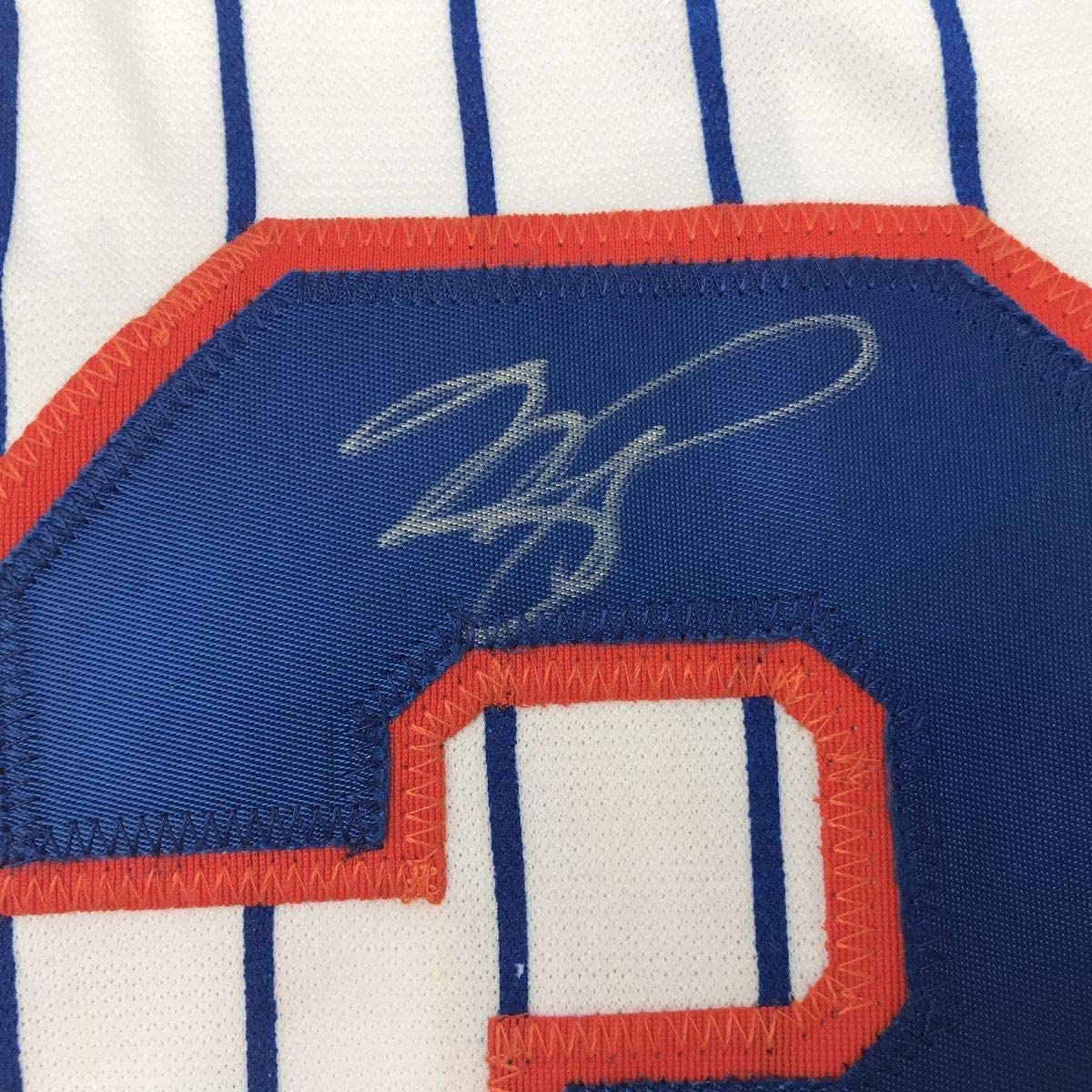 Framed Autographed/Signed Mike Piazza 33x42 New York NY Pinstripe Baseball Jersey Beckett BAS COA
