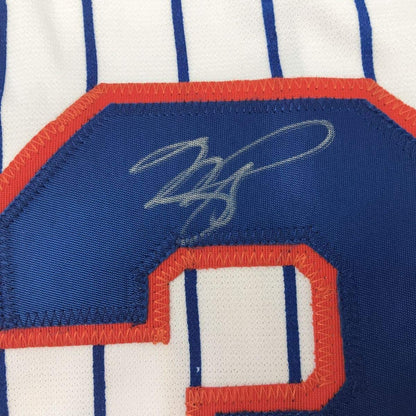 Framed Autographed/Signed Mike Piazza 33x42 New York NY Pinstripe Baseball Jersey Beckett BAS COA