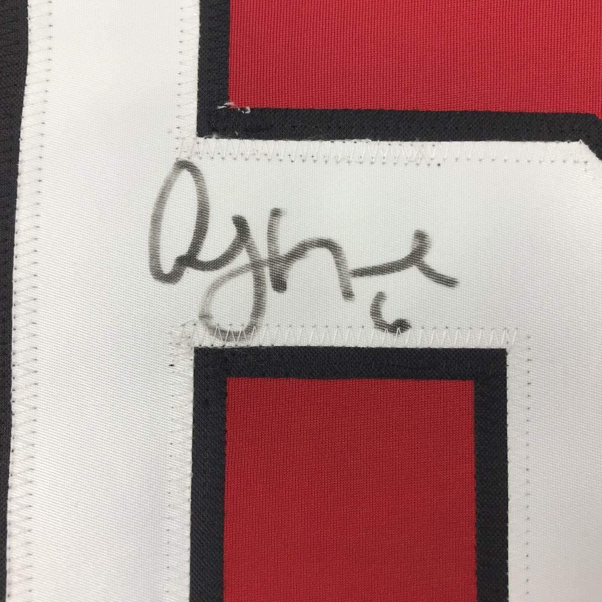 Framed Autographed/Signed Andy Greene 33x42 New Jersey Red Hockey Jersey PSA/DNA COA