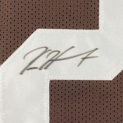 Framed Autographed/Signed Kareem Hunt 33x42 Cleveland Brown Football Jersey PSA/DNA COA