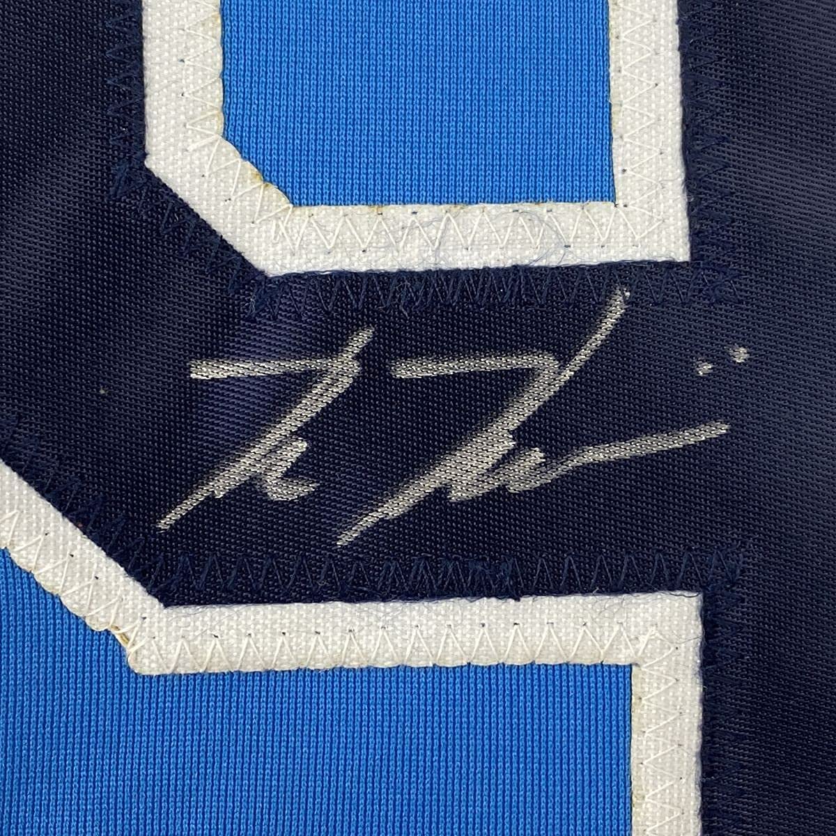 Framed Autographed/Signed Kevin Kiermaier 33x42 Tampa Bay Light Blue Baseball Jersey PSA/DNA COA