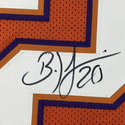 Framed Autographed/Signed Brian Dawkins 33x42 Clemson Orange College Football Jersey Beckett BAS COA
