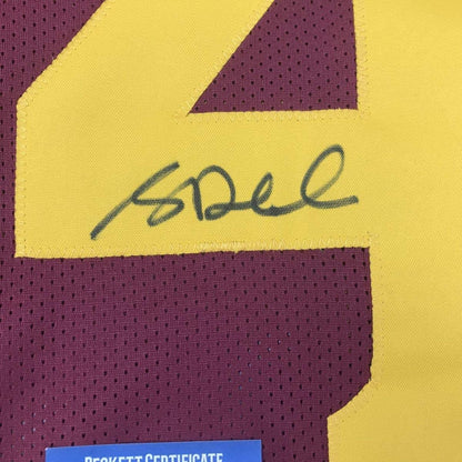 Framed Autographed/Signed Sam Darnold 33x42 USC Southen Cal Maroon College Football Jersey JSA COA