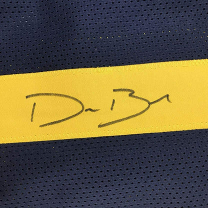 Framed Autographed/Signed Devin Bush 33x42 Michigan Blue College Football Jersey JSA COA