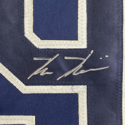 Framed Autographed/Signed Kevin Kiermaier 33x42 Tampa Bay Dark Blue Baseball Jersey PSA/DNA COA
