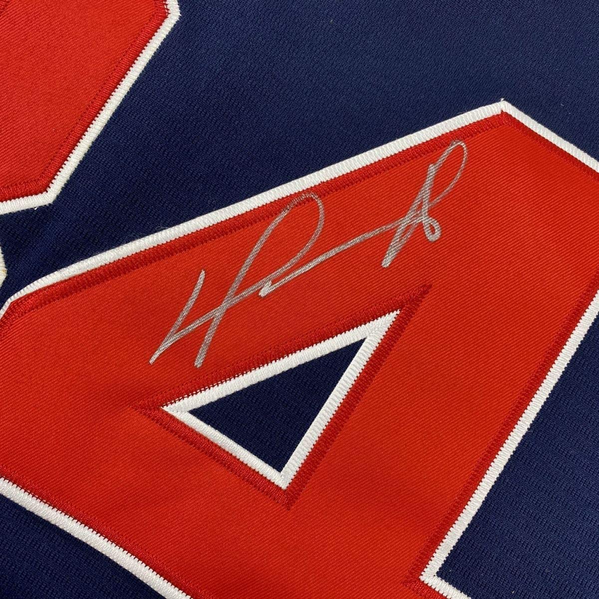 Framed Autographed/Signed David Ortiz 33x42 Boston Blue Baseball Jersey Beckett BAS COA