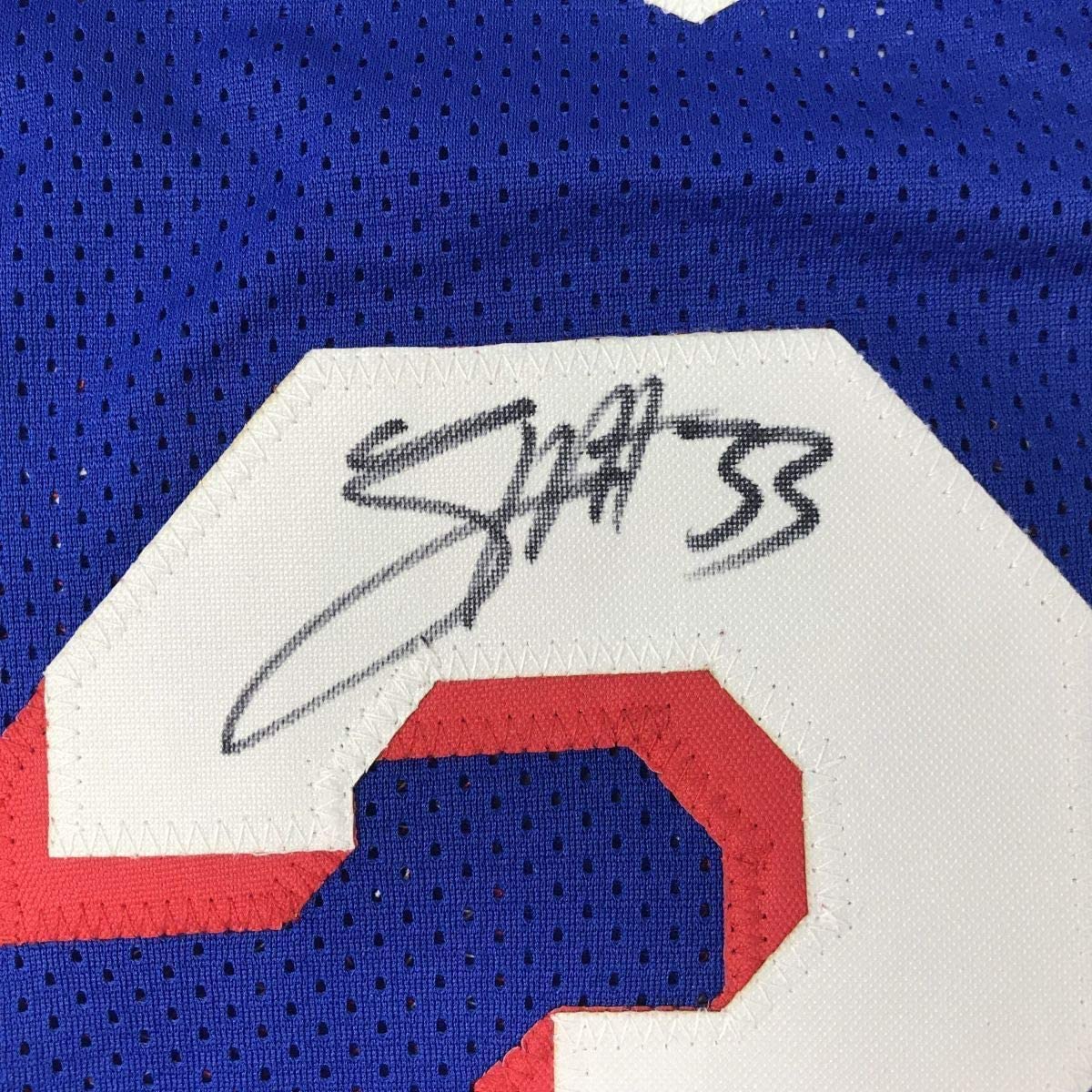 Framed Autographed/Signed Tobias Harris 33x42 Philadelphia Blue Basketball Jersey JSA COA